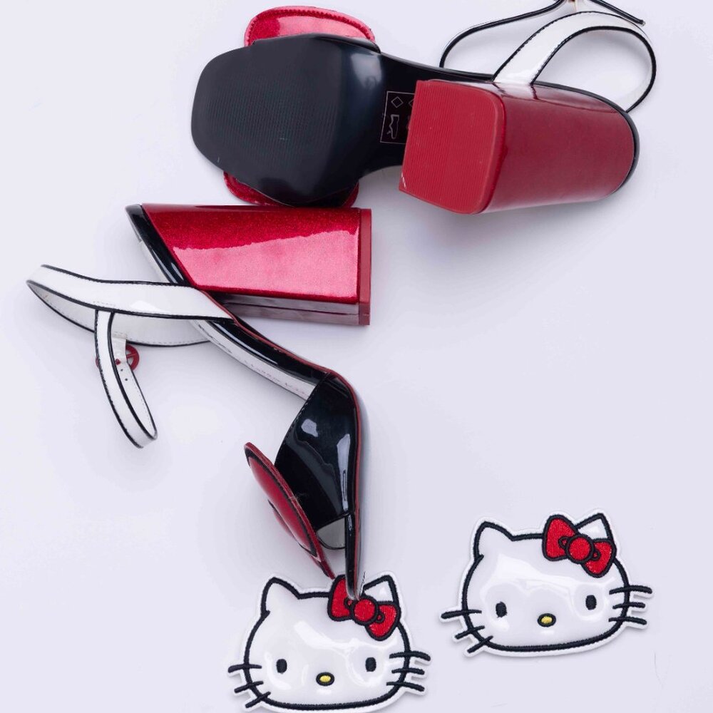 RARE! Asos x Hello Kitty Glitter Heels with Interchangeable Bows - Picture 6 of 6